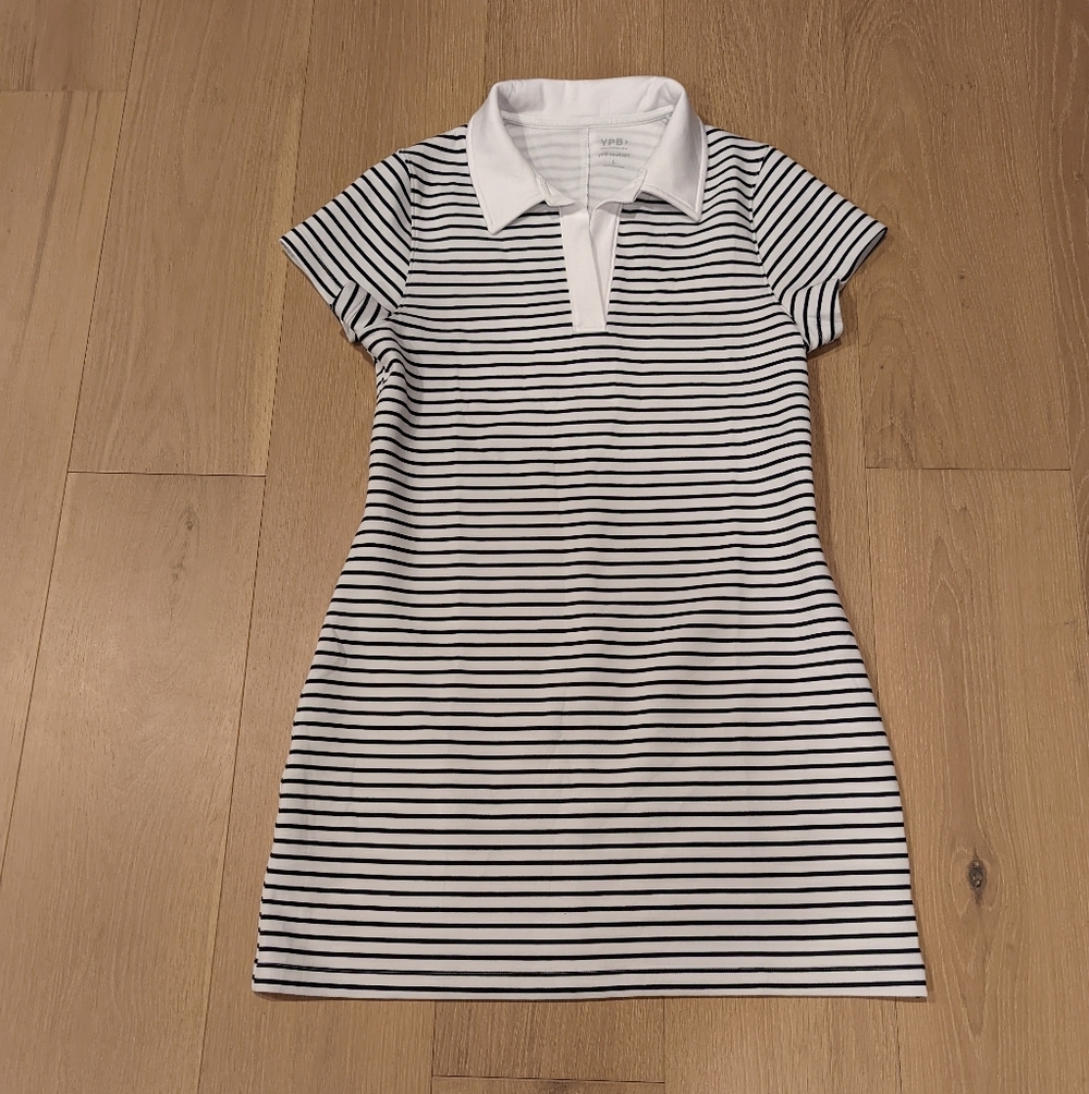 Striped Black and White Polo Dress